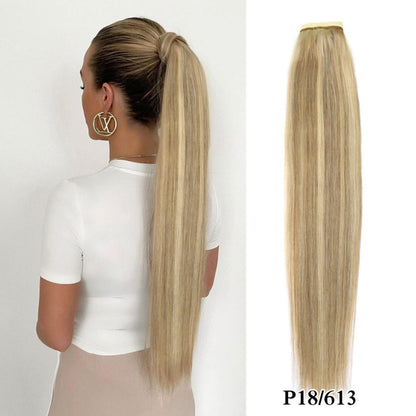 Straight Brazilian Human Hair Ponytail Clip In Extensions