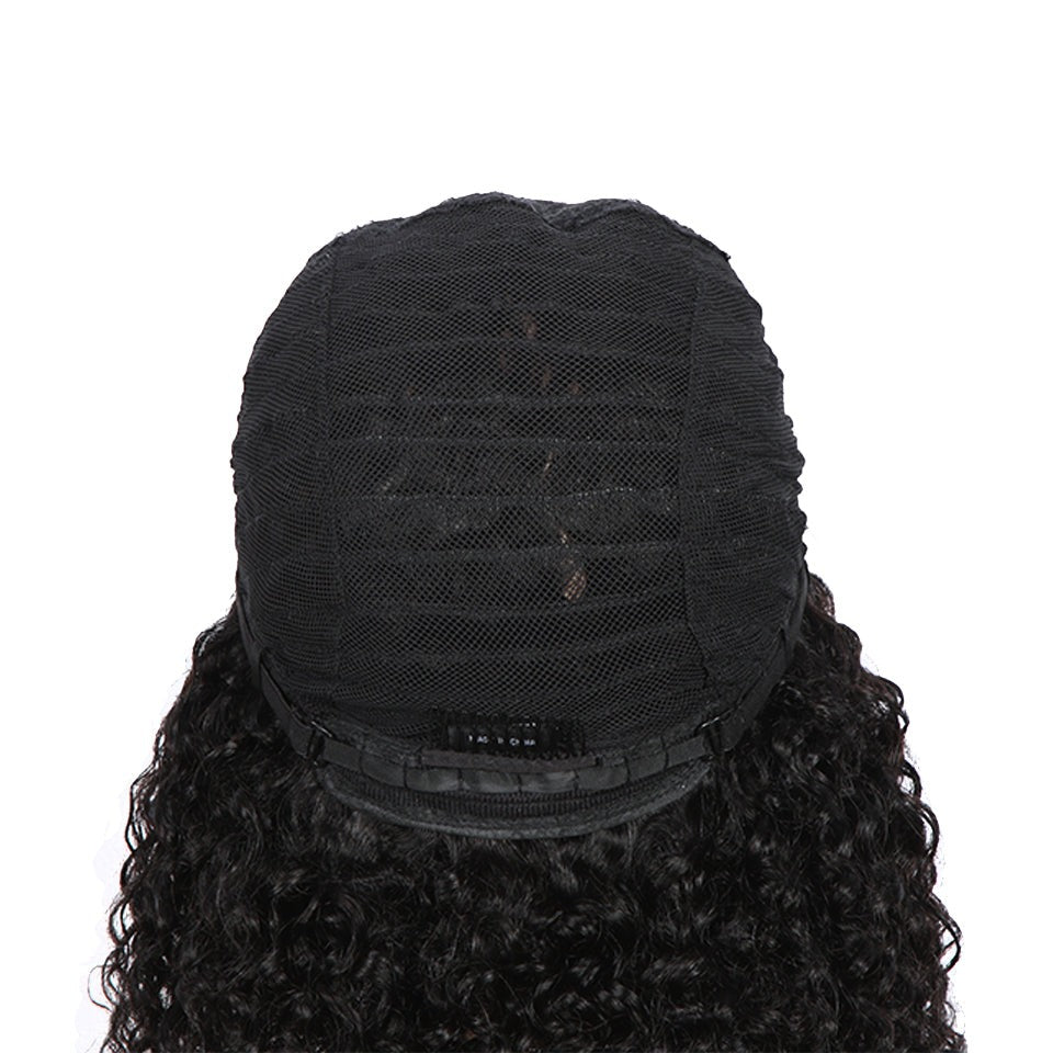 Kinky Jerry Curly Human Hair Wigs With Bangs