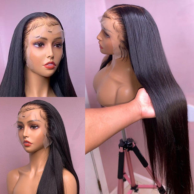 40inch Long Straight 13x4 Hd Lace Front Brazilian Human Hair Wig|250 Density