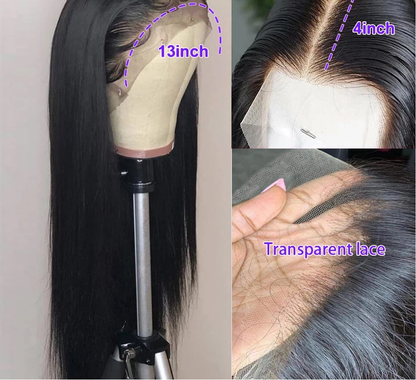 13x4 Long Straight Lace Frontal Human Hair Wig 4x4 Lace Wig