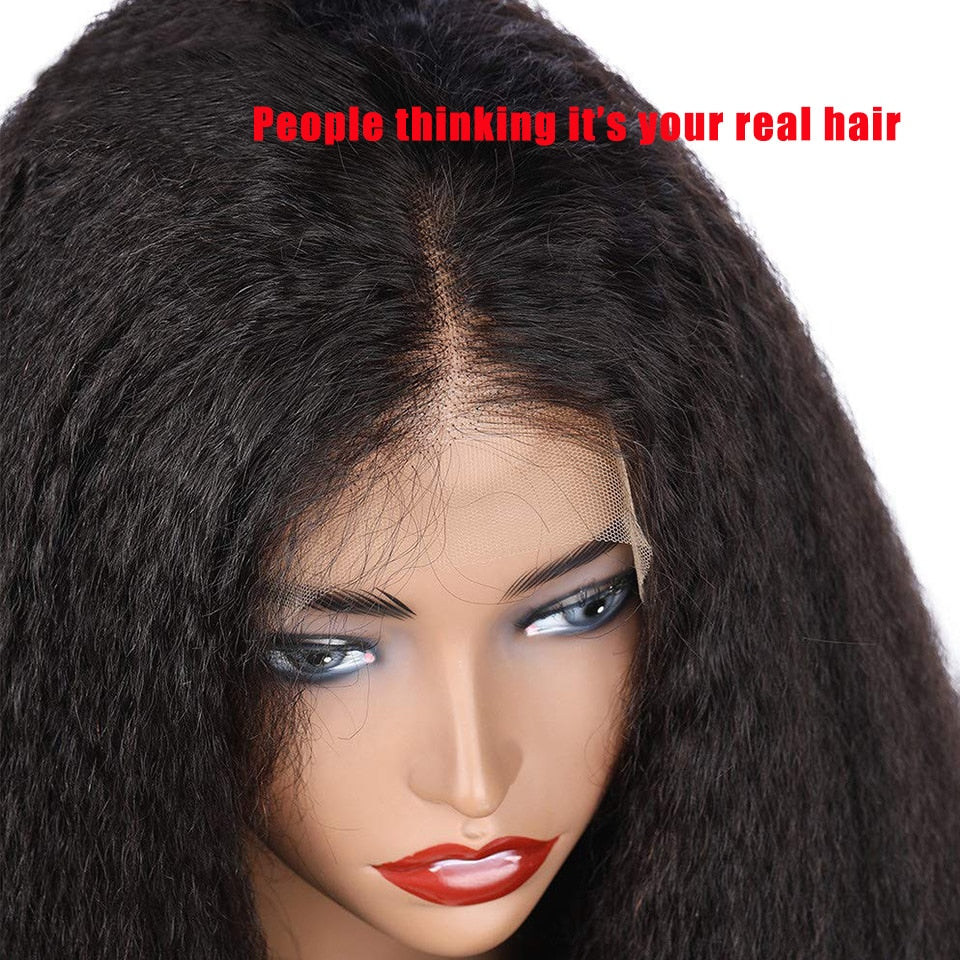 Brazilian Yaki Kinky Straight Human Hair Wig