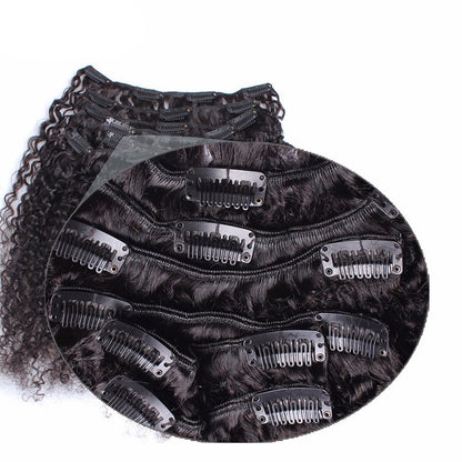3B 3C Afro Kinky Curly Clip In Hair Extensions Human Hair Full Head Sets