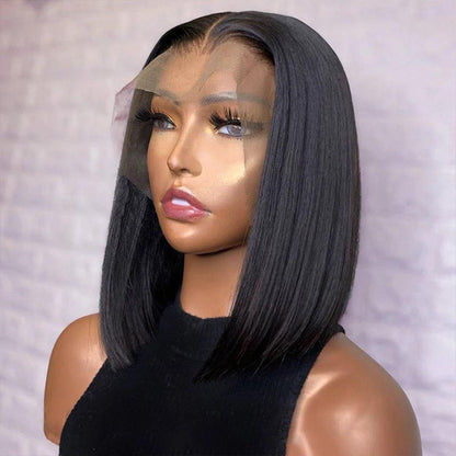 Straight Bone Short Bob Lace Front Human Hair Wigs