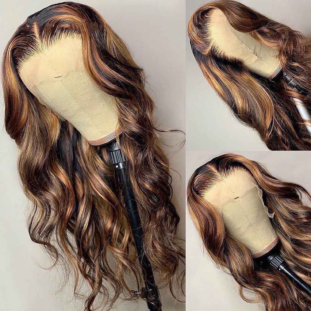 30inch Long Honey Blonde Body Wave Human Hair Wig