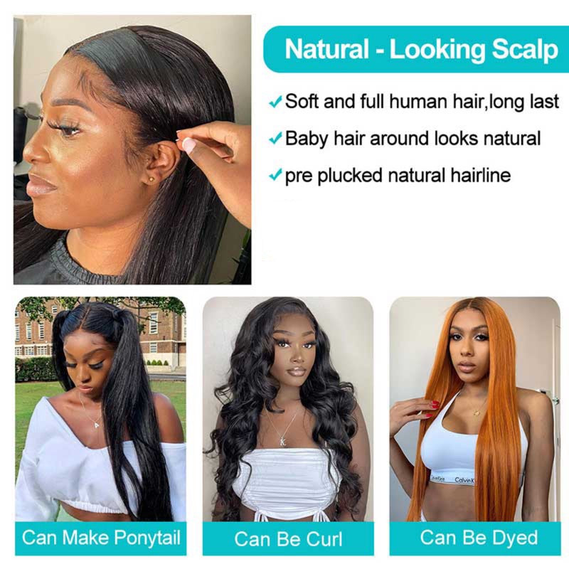 30 Inch Straight HD Transparent Lace Frontal Wigs