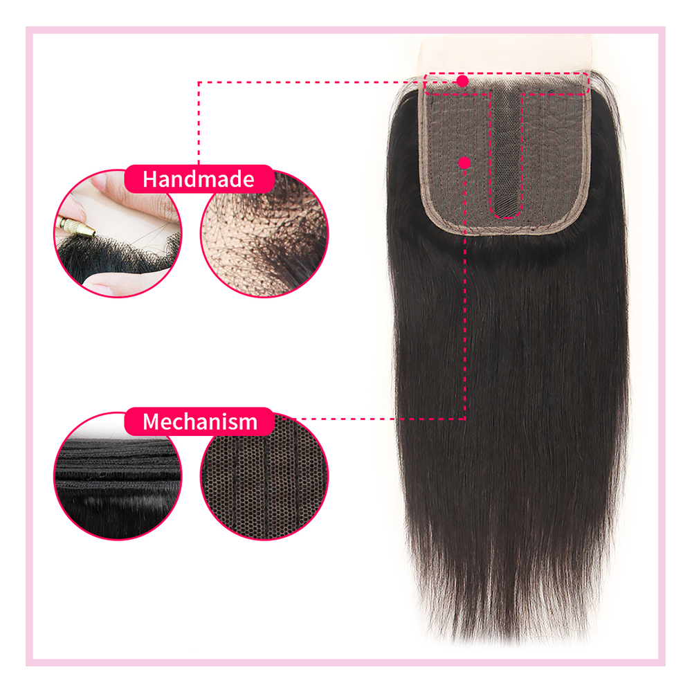 Bone Straight Brazilian Human Hair Bundle|40'' 40'' 40'' With 24''Closure